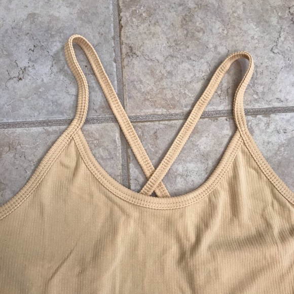 NWOT DoubleZero Light Yellow Strappy Back Bodysuit - Picture 4 of 7